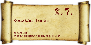 Koczkás Teréz névjegykártya
